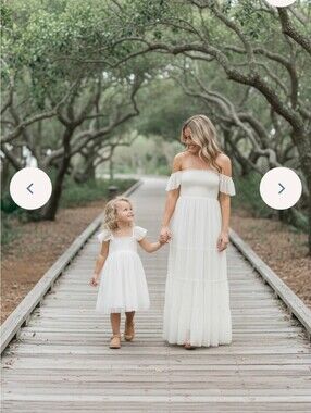 Ivory Off-Shoulder Tulle Mommy & Me Dresses